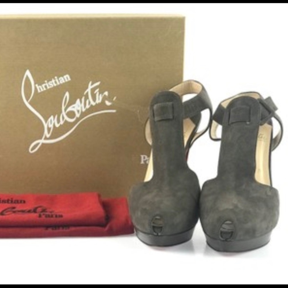Christian Louboutin Orlan Suede Platform Peep Pump